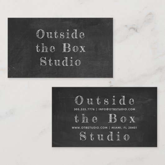 Typographic Chalkboard Business Card Visitenkarte (Vorne/Hinten)