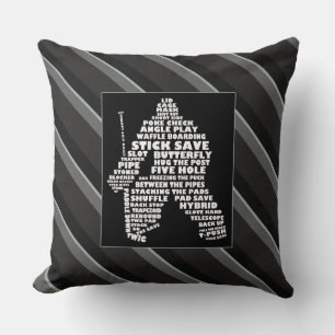 Typographic Hockey Goalie Terminologie Kissen