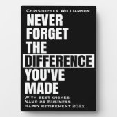 Typographic Never Forget Quote Fotoplatte (Vorderseite)