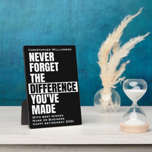 Typographic Never Forget Quote Fotoplatte (Seite)