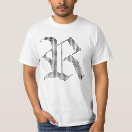 Typographic R Gothic Letter Design T-Shirt