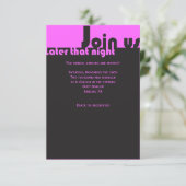 TYPOGRAPHIE Bar Bat Mitzvah Party Neon Einladung (Stehend Vorderseite)