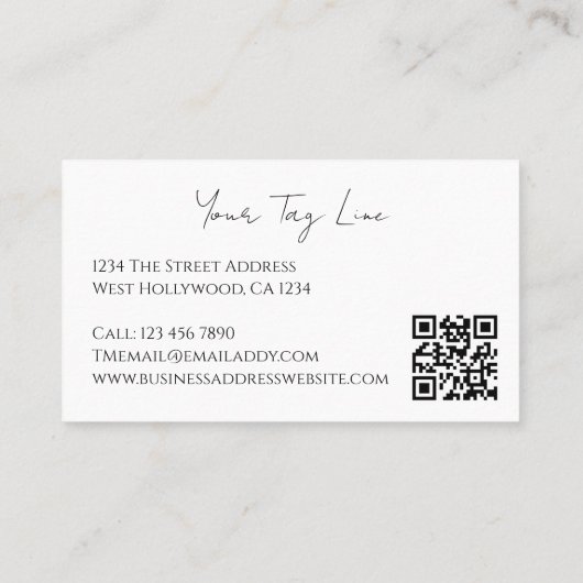 Typography 4 Photo Template Personalized QR Code Visitenkarte (Rückseite)