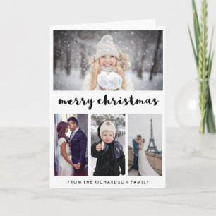 Typography and Photos   Modern Merry Christmas Feiertagskarte
