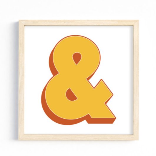 Typography Art Poster, Ampersand &, Bold Type Poster