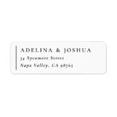 Typography Black & White Wedding Return Address (Vorne)