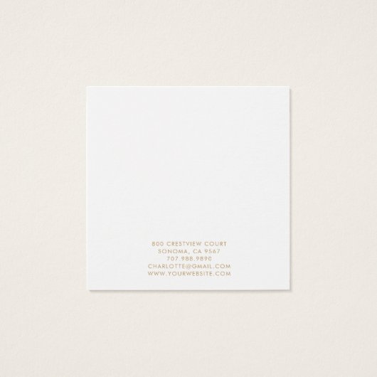 Typography Gold Moon Earring Jewelry Display Card (Rückseite)