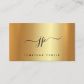 Typography Monogram Gold Premium Silk Luxurious Visitenkarte (Vorderseite)