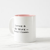 Typography Mug Design – Coffee & My Wife Zweifarbige Tasse (Vorderseite Links)