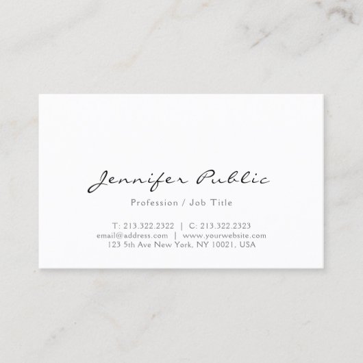 Typography Name Modern Professional Elegant Simple Visitenkarte (Vorderseite)
