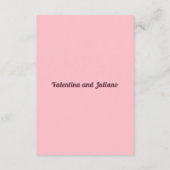 Typography Pink Wedding Accommodation Portrait Begleitkarte (Rückseite)