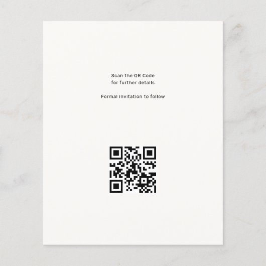 Typography QR Code Free Cake Wedding Save The Date Flyer (Hinten)