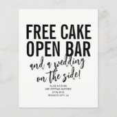 Typography QR Code Free Cake Wedding Save The Date Flyer (Vorne)