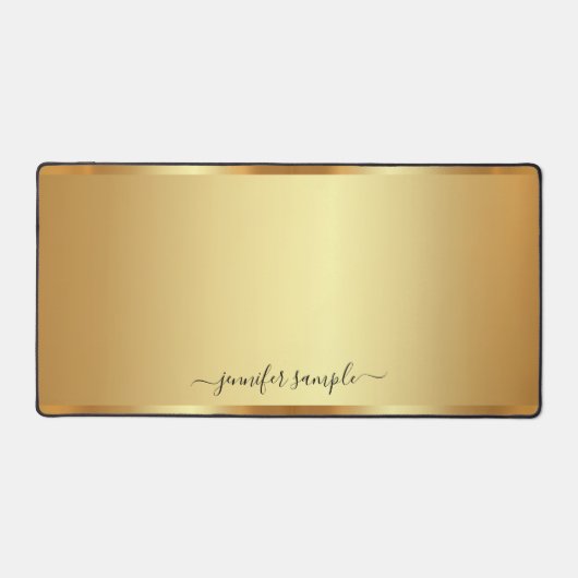 Typography Script Name Elegant Gold Modern Simple Schreibtischunterlage (Vorderseite)