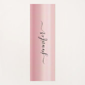 Typography Script Name Elegant Rose Gold Fitness Yogamatte (Vorderseite)