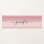 Typography Script Name Elegant Rose Gold Fitness Yogamatte (Vorderseite (Horizontal))