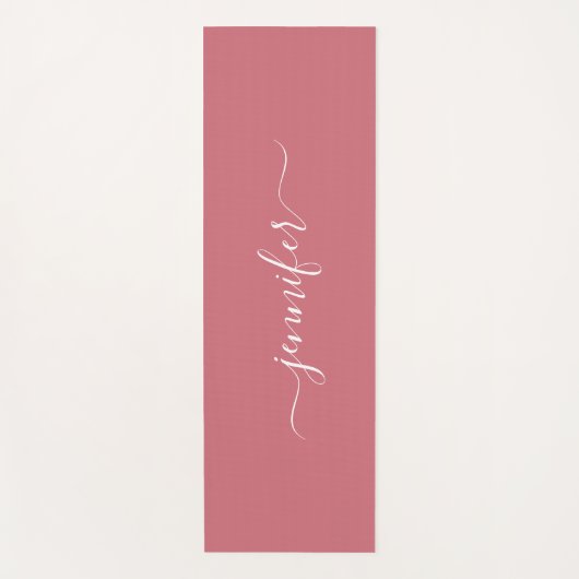 Typography Script Personalized Name Rose Gold Yogamatte (Vorderseite)