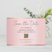 Typography Script Save The Date Chic Rose Gold (Stehend Vorderseite)