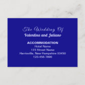 Typography Style Dark Blue Wedding Accommodation Begleitkarte (Vorderseite)