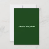 Typography Style Dark Green Portrait Wedding RSVP Karte (Rückseite)