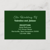 Typography Style Dark Green Wedding Reception Begleitkarte (Vorderseite)