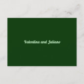 Typography Style Dark Green Wedding Reception Begleitkarte (Rückseite)