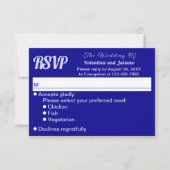 Typography Style Minimalist Dark Blue Wedding RSVP (Vorderseite)