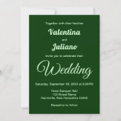 Typography Style Minimalist Dark Green Wedding Einladung (Vorderseite)