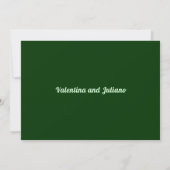 Typography Style Minimalist Dark Green Wedding Save The Date (Rückseite)