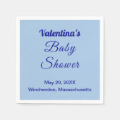 Typography Style Minimalist Light Blue Baby Shower Serviette (Vorderseite)