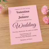 Typography Style Minimalist Pink Wedding Einladung