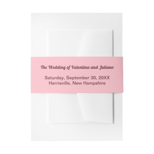 Typography Style Minimalist Pink Wedding Einladungsbanderole (Vorderseite Beispiel)
