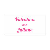 Typography Style Minimalist Pink Wedding Stamp Permastempel (Design)