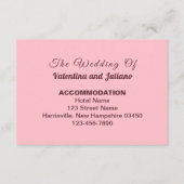 Typography Style Pink Wedding Accommodation Begleitkarte (Vorderseite)