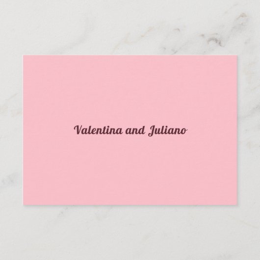 Typography Style Pink Wedding Accommodation Begleitkarte (Rückseite)