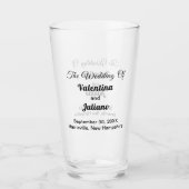 Typography Style Wedding Glass Cup Glas (Vorderseite)