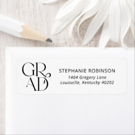 Typography Tassel Graduation Return Address