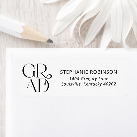 Typography Tassel Graduation Return Address (Insitu)