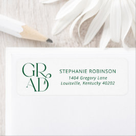 Typography Tassel Green Graduation Return Address
