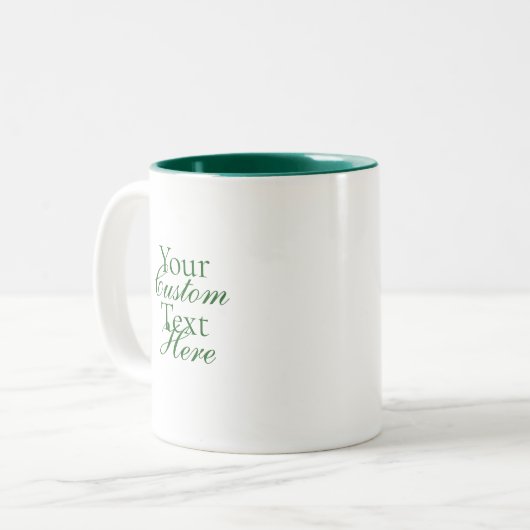 Typography Your Quote Serif And Script Green Zweifarbige Tasse (Vorderseite Links)