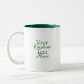 Typography Your Quote Serif And Script Green Zweifarbige Tasse (Links)