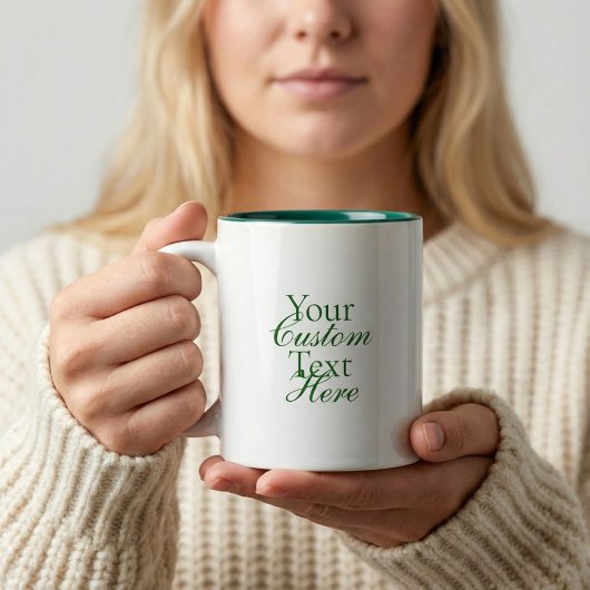 Typography Your Quote Serif And Script Green Zweifarbige Tasse