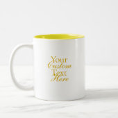 Typography Your Quote Serif And Script Yellow Zweifarbige Tasse (Links)