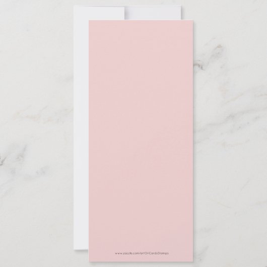 Typologie des Abendmenüs minimalistisch rosa und w Einladung (Rückseite)