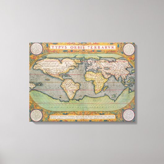 Typus Orbis Terrarum, Weltkarte Leinwanddruck (Vorderseite)