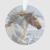 Tyr läuft im Schneeschmuck Ornament (Vorderseite)