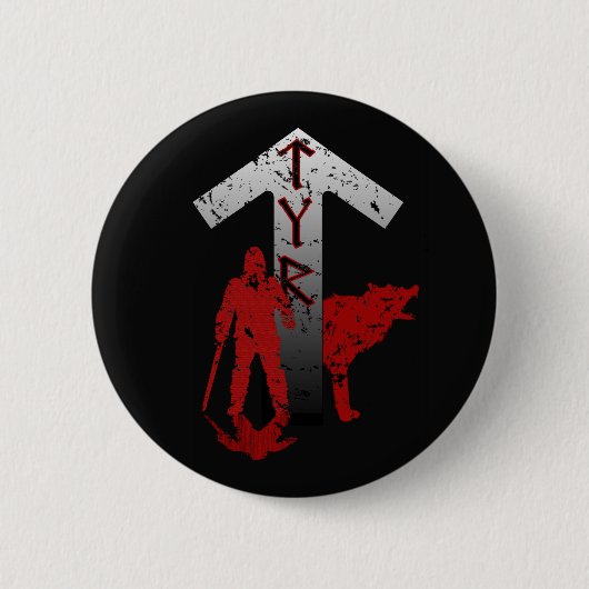 Tyr und Fenrir Knopf Button (Vorderseite)