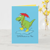TyRAINosaurus Rex T-rex Dinosaurier Grußkarte Karte (Gelbe Blume)