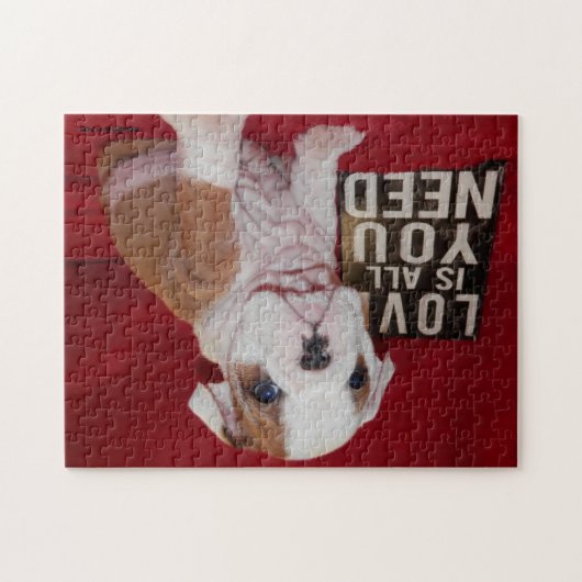 Tyrann-Liebe-englisches Bulldoggen-Puzzlespiel Puzzle (Horizontal)