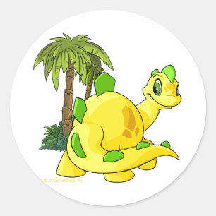 Tyrannian gelbes anstarrendes Chomby Runder Aufkleber